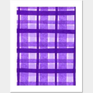 Tissue Paper Plaid - Purple Posters and Art